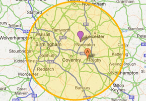 Areas we cover around the Midlands
